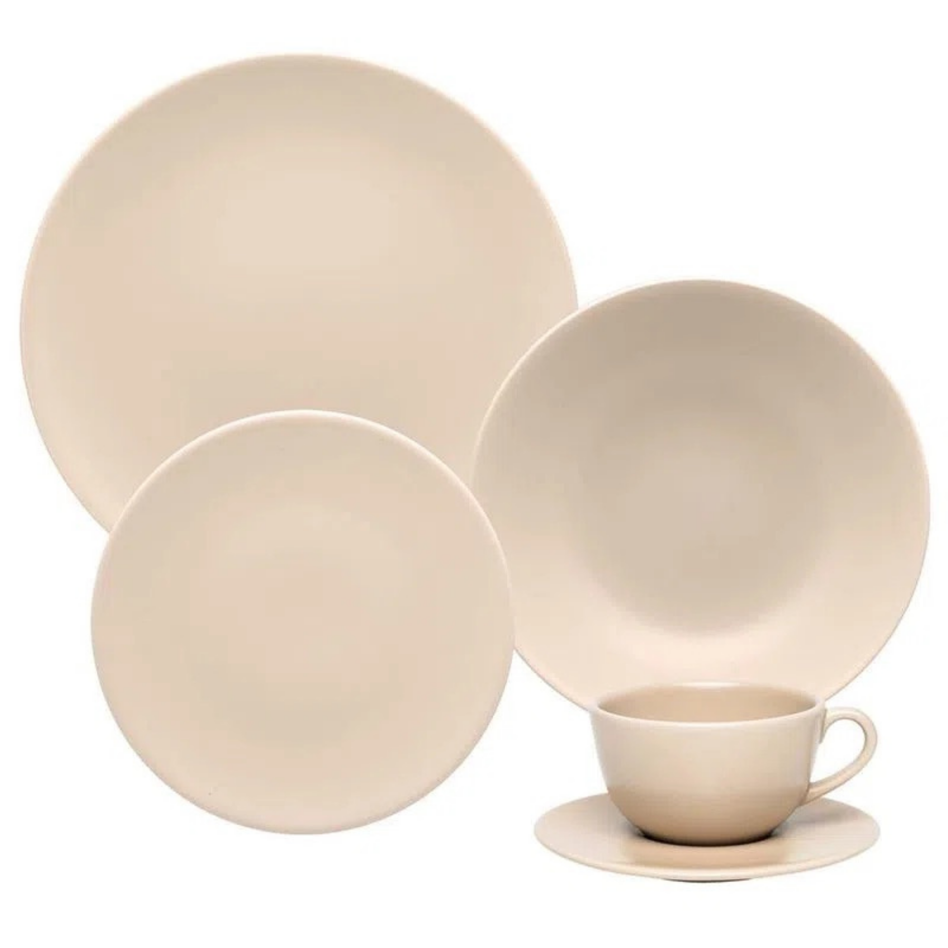 Unni Meringue 20 Pieces Dinnerware Set Service for 4 - Satin Effect