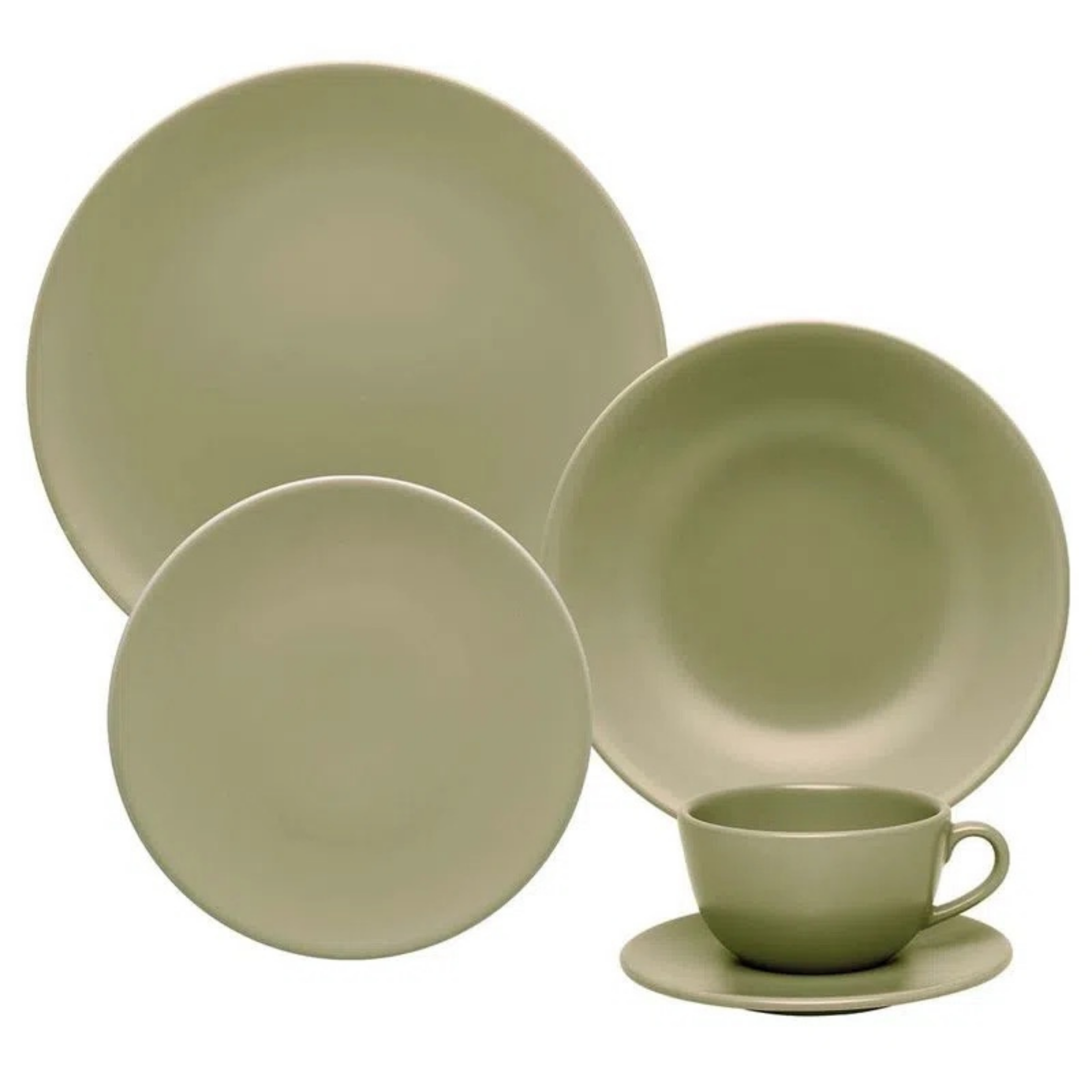 Unni Olive 20 Pieces Dinnerware Set Service for 4 - Satin Effect