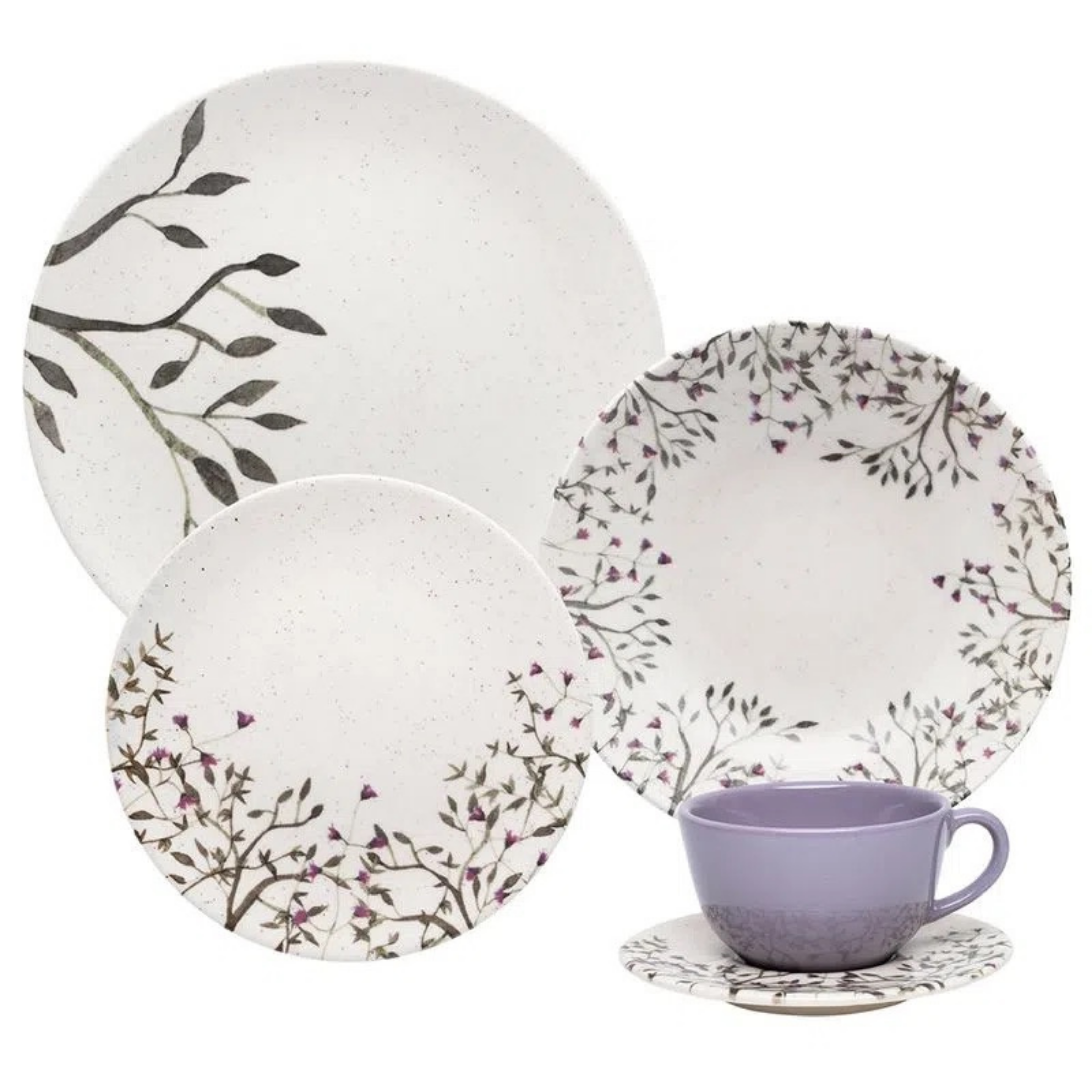 Unni Lilac 20 Pieces Dinnerware Set Service for 4