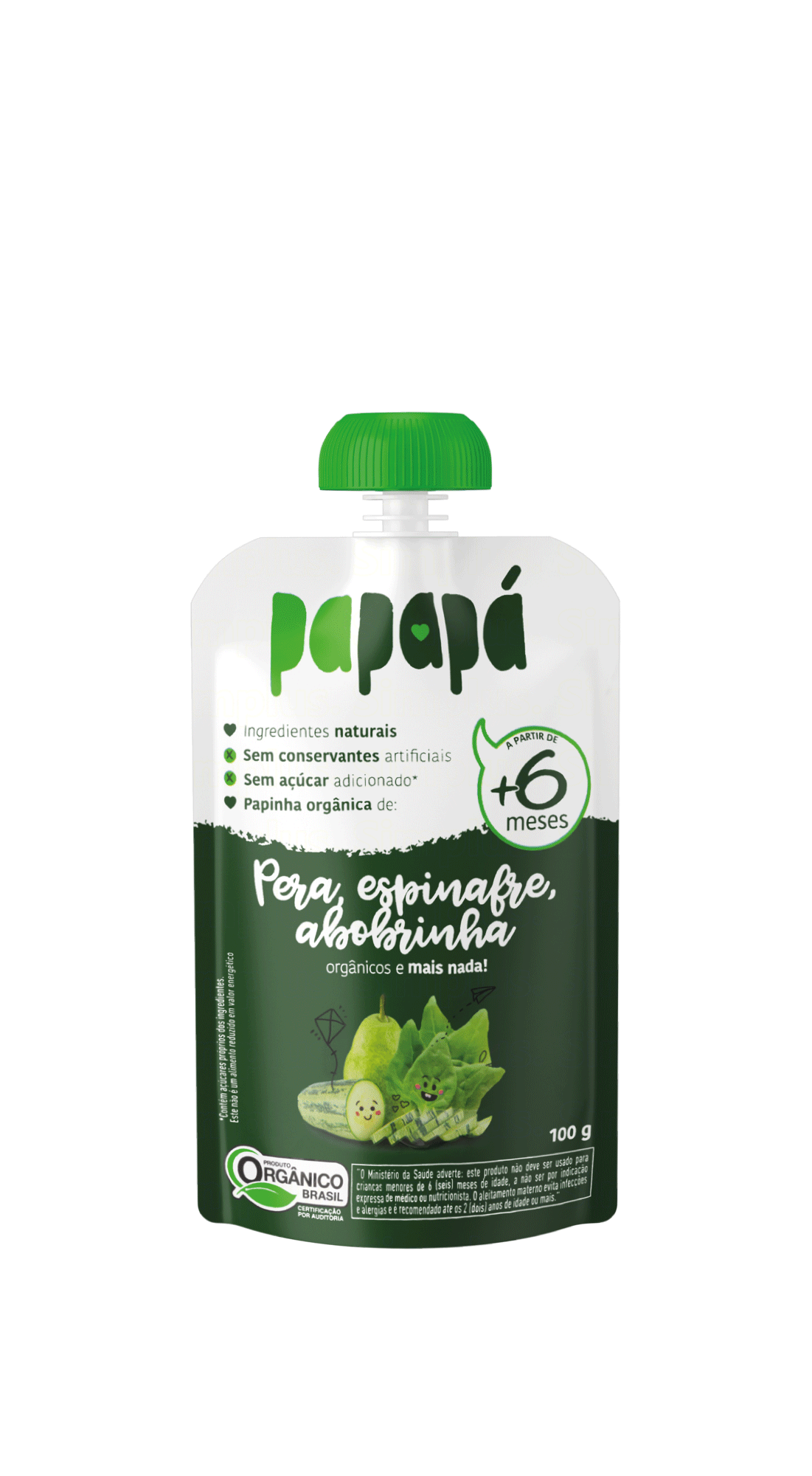 PAPAPA - Aliments biologiques pour bebes | Poire, epinards et courgettes - 100g