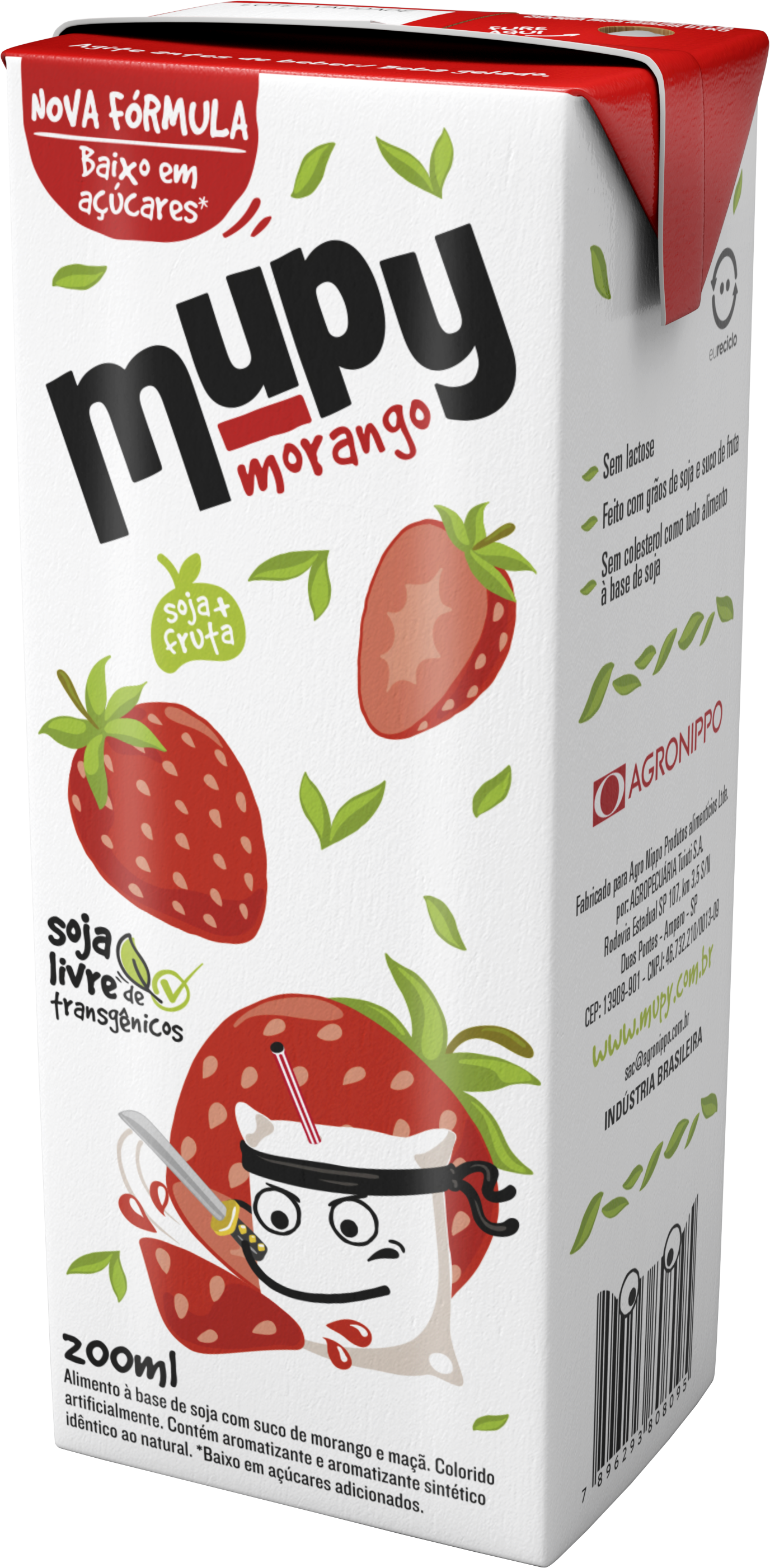 MUPY - Boisson à base de soja - Fraise - 200 ml