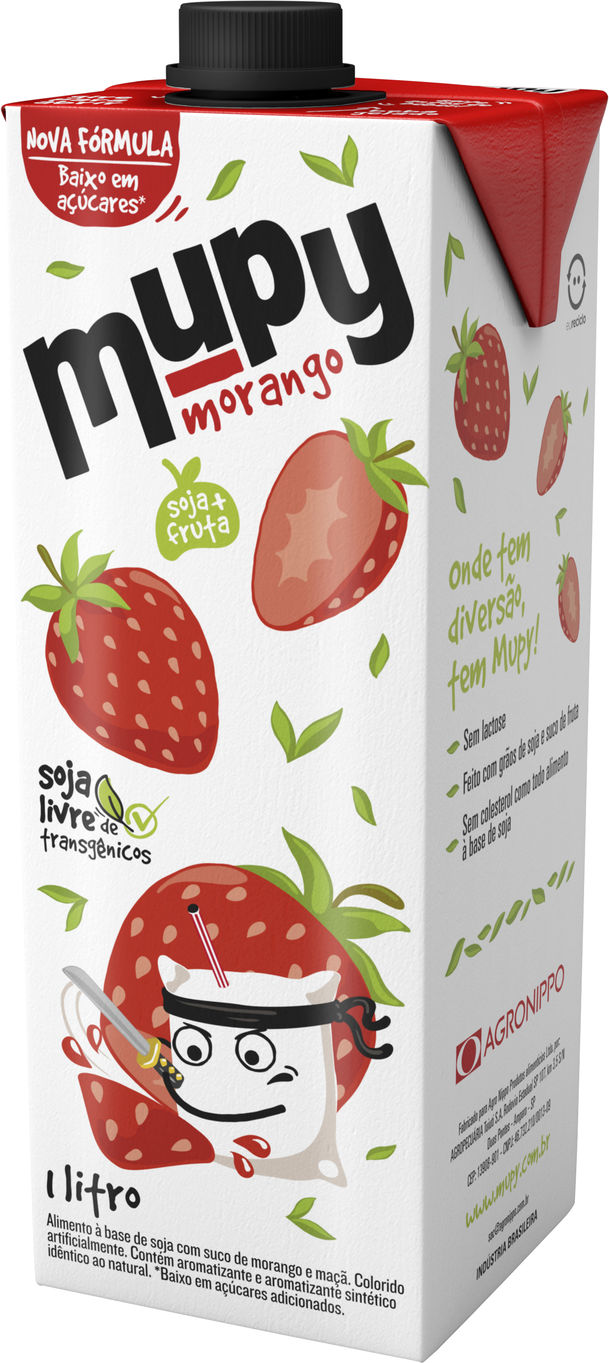 MUPY - Soy Based Drink - Strawberry - 1000 ml