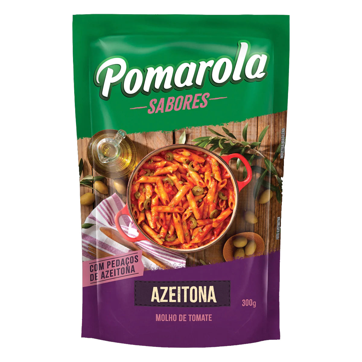 POMAROLA - Molho de tomate tradicional "caseiro" alho e azeitonas - 300g