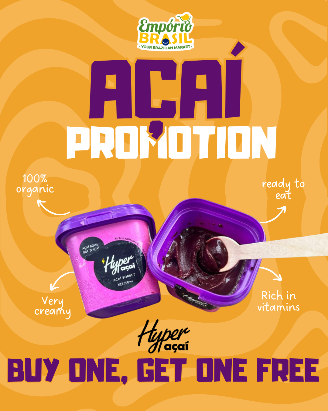 HYPER - Organic Açaí Sorbet - 200ml - BUY 1 GET 1 FREE