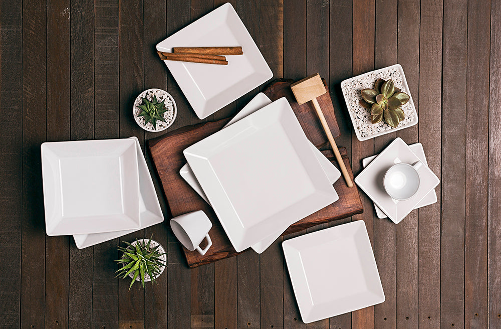 FINAL SALE - Quartier White 20 Pieces Dinnerware Set Service for 4