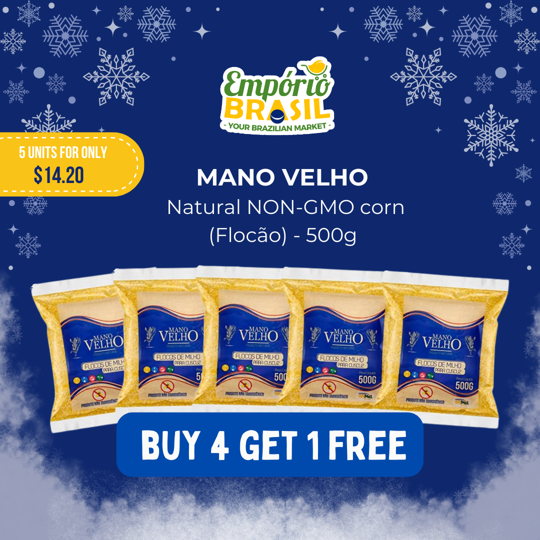 MANO VELHO - Natural NON-GMO corn (Flocão) - 500g (buy 4 get 1 free)