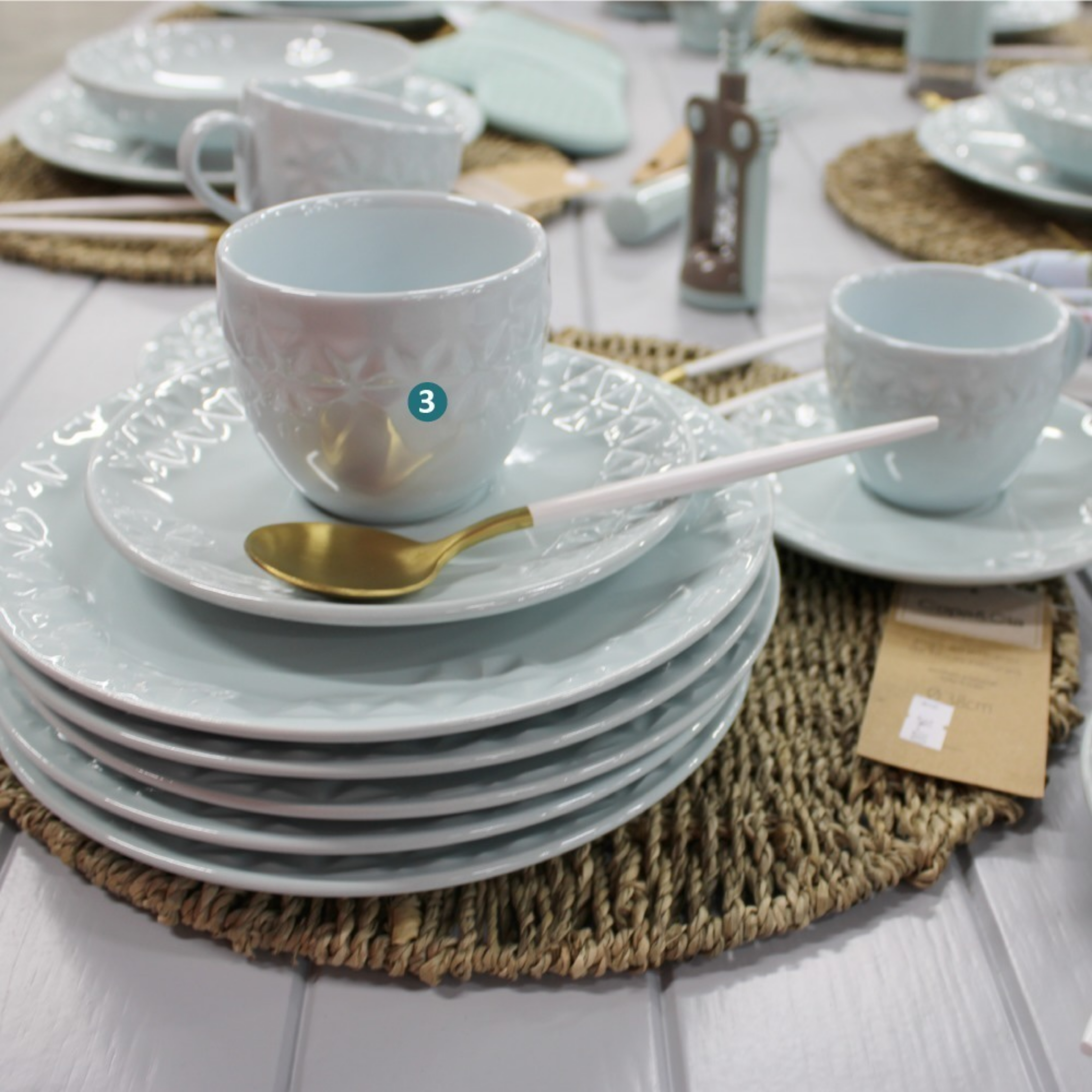 Mia Pearl 20 Pieces Dinnerware Set Service for 4