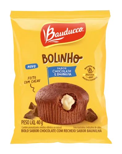BAUDUCCO - Bolinho de chocolate recheado com baunilha - 40g **ESPECIAL: VENC 14/08/2023**