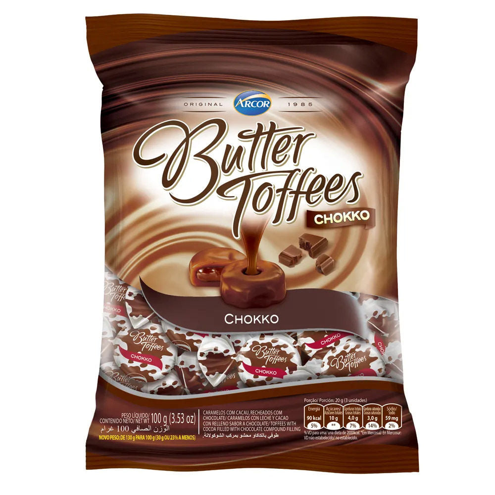 ARCOR - Butter Toffees Balas (sabor chocolate) - 100g