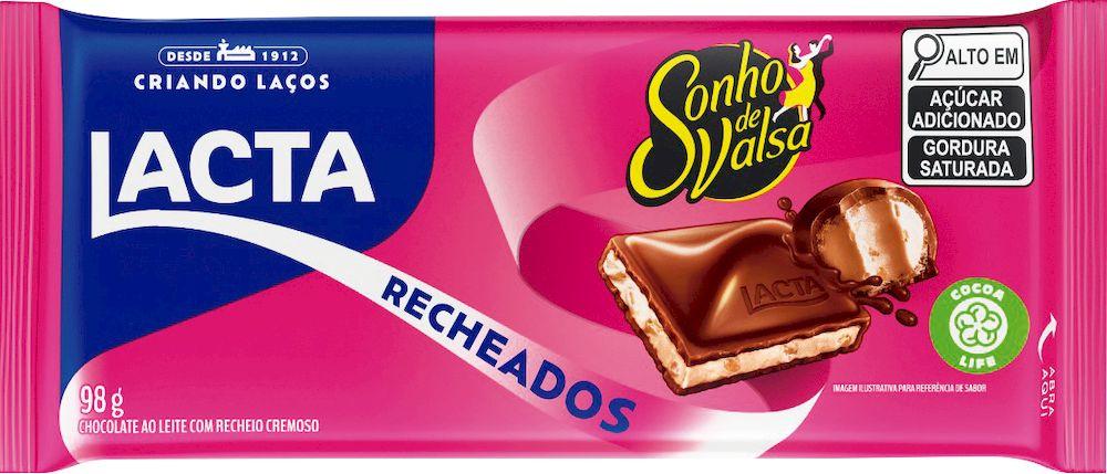 LACTA - Barra recheada de chocolate Sonho de Valsa  - 98g