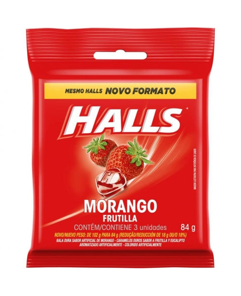 MONDELEZ - HALLS DE MORANGO - 84g (3 uni)