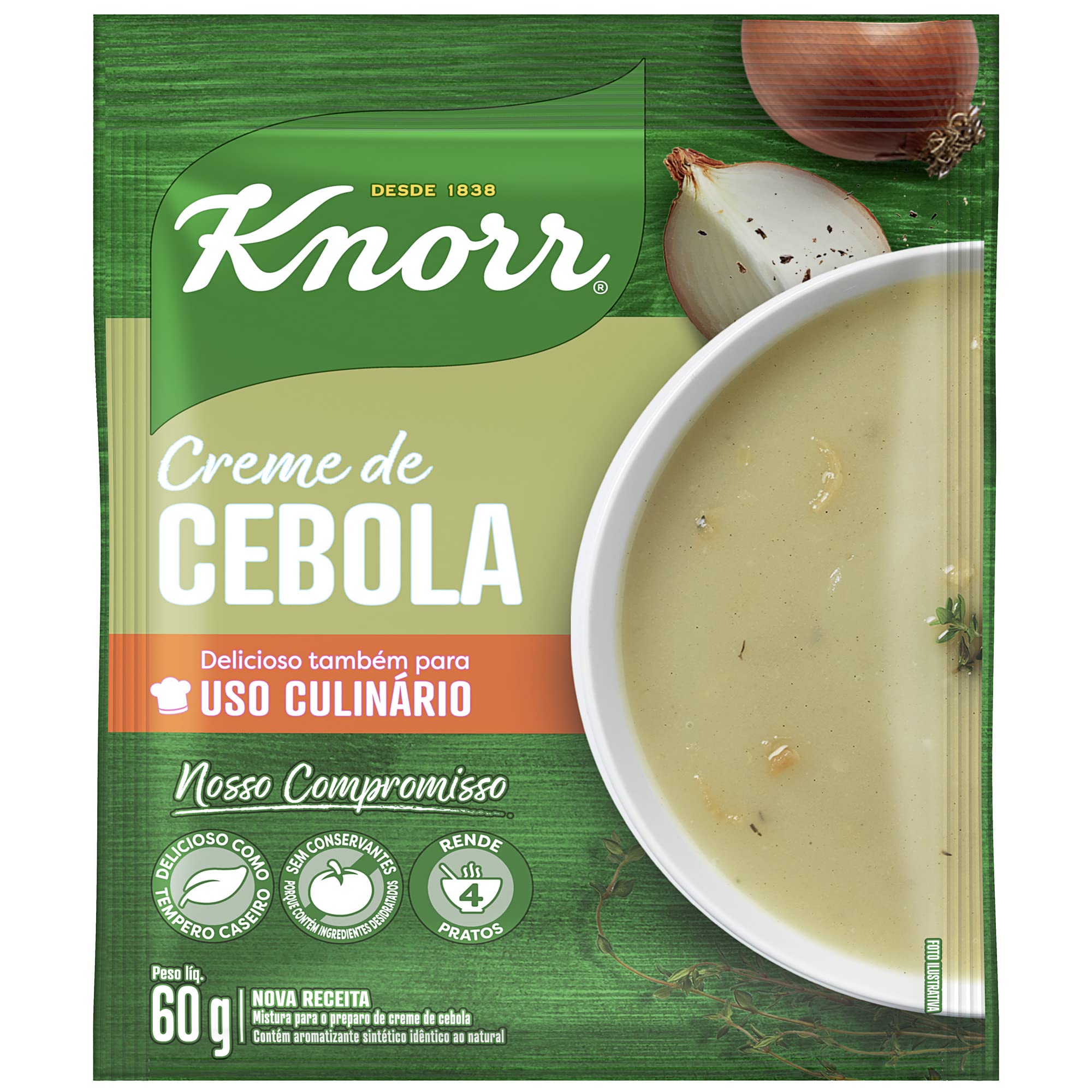 KNORR – Creme de Cebola - 60g - VENDA FINAL - EXPIRADO ou PERTO DE EXPIRAR