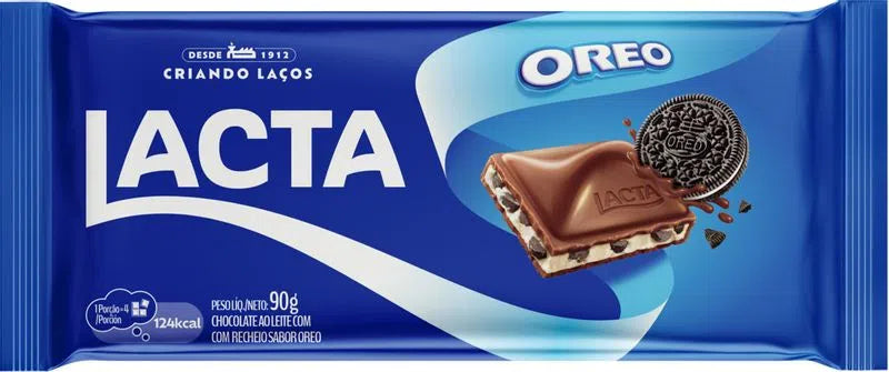 LACTA - Barra recheada de chocolate Oreo - 90g **SPECIAL: VENC 30/10/2023**