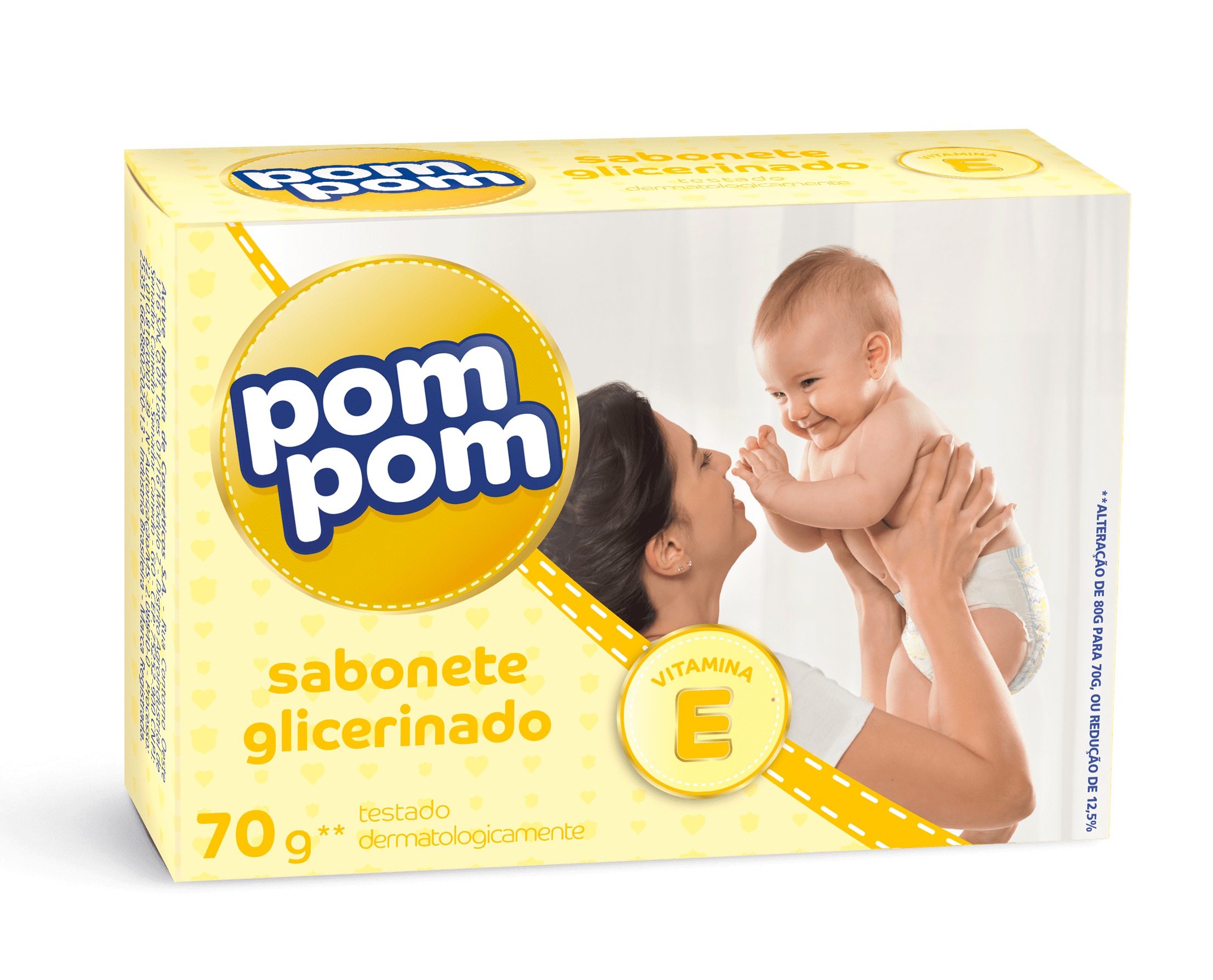 POMPOM - Sabonete glicerinado para Bebês - 70g - VENDA FINAL - EXPIRADO ou PRÓXIMO DE EXPIRAR