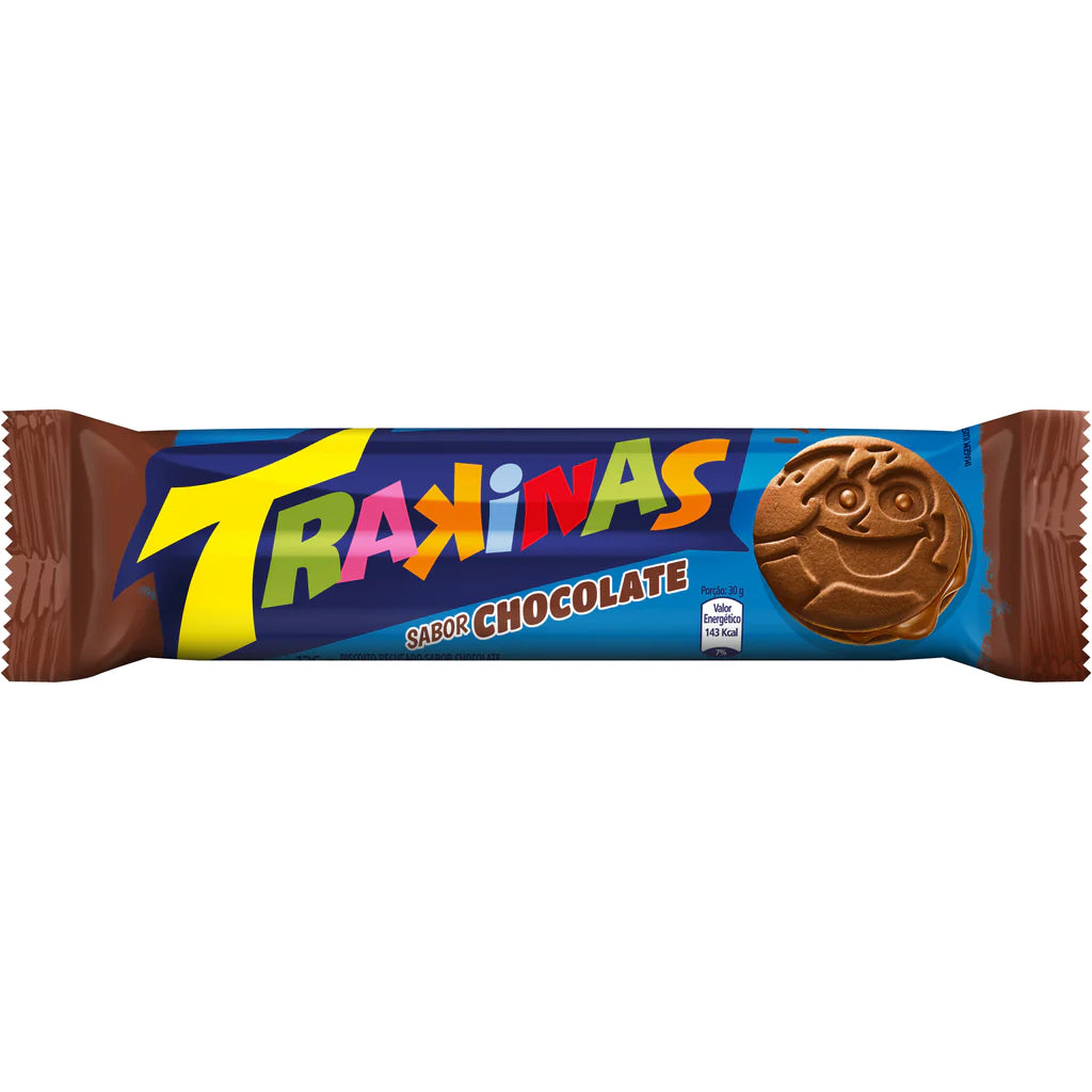 MONDELEZ - Trakinas Biscoitos recheados de chocolate - 126g **ESPECIAL: VENC 16/10/2023**