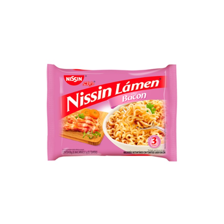 NISSIN - Macarrão Instantâneo (Bacon) 80g **ESPECIAL: VENC 24/10/2023**